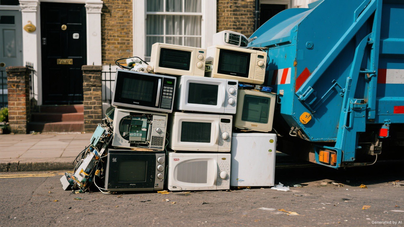 Professional rubbish removal team and van on a Plumstead & Shooters Hill street in Greenwich