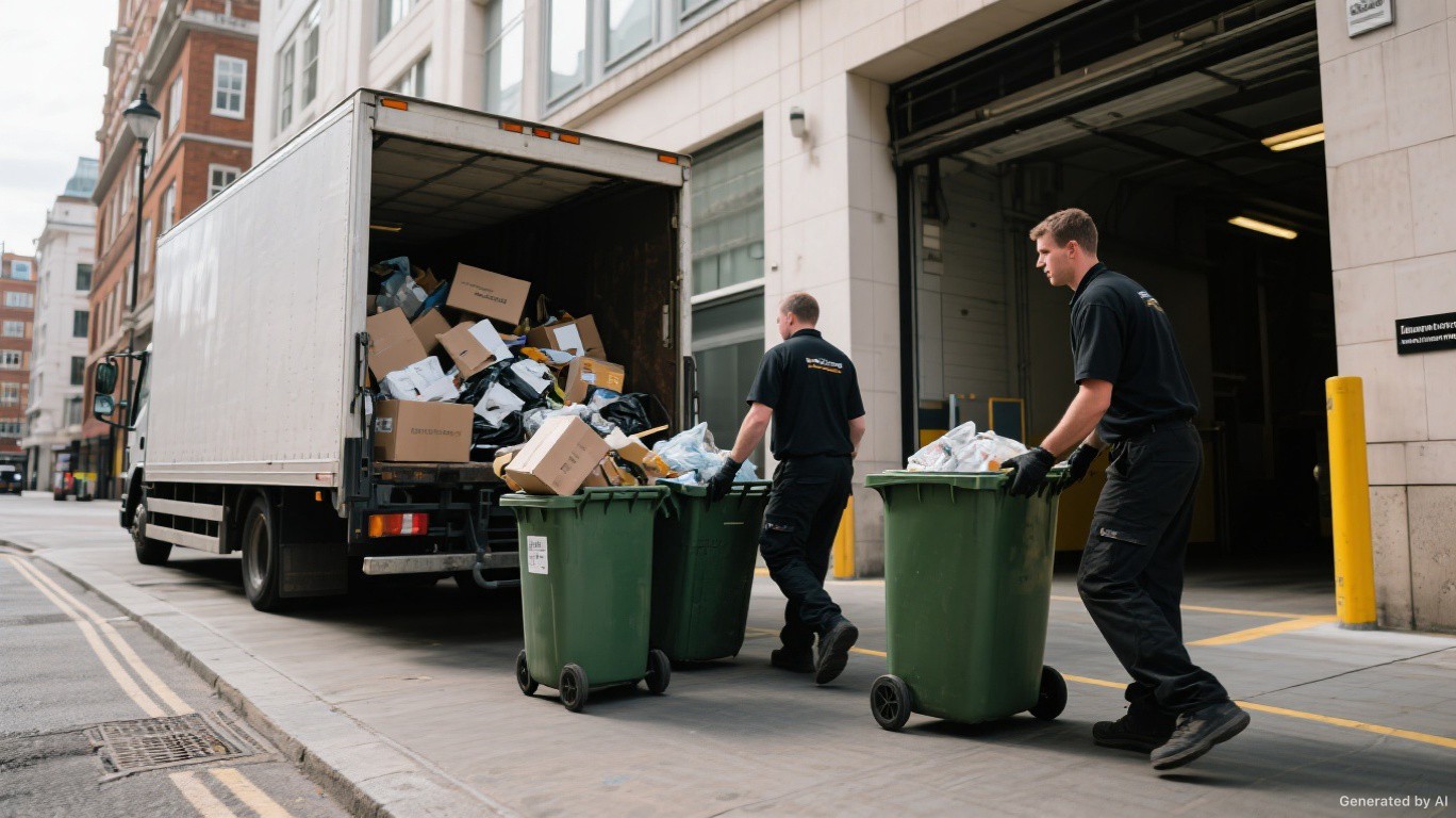 Professional rubbish removal team and van in Westminster