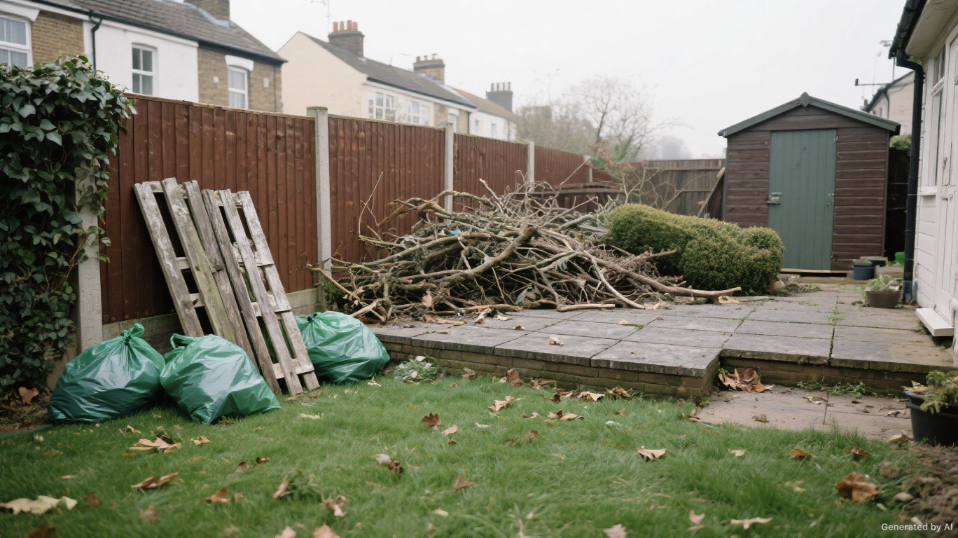 Professional rubbish removal team and van on a Eltham & Mottingham street in Greenwich